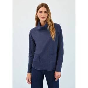 NEW FDJ cowl neck sweater in indigo